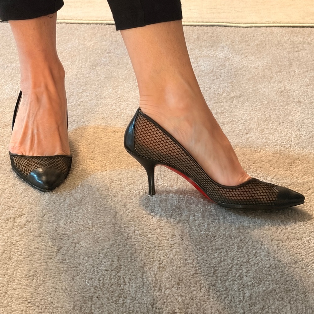 Christian Louboutin Black Mesh Heels - Picture 3 of 13